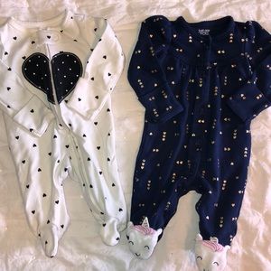 2 for $10 Baby girl pajamas size Newborn